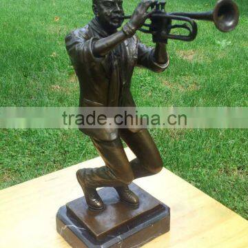 Bronze Musical Saxophone Player Sculpture