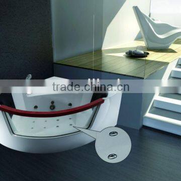 new bathtub AM197 for two persons with glass panel