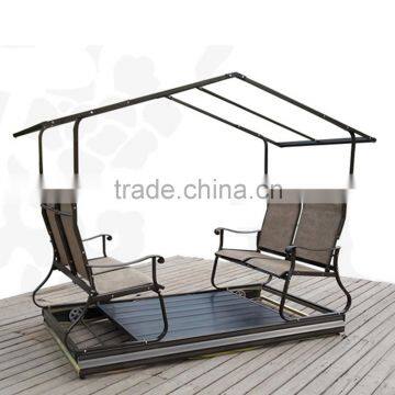 Simple Modern Sun Room Four-Bit Garden Wrought Iron Gazebo Dynamic Outdoor Gazebo Swing Quality Choice photo-4