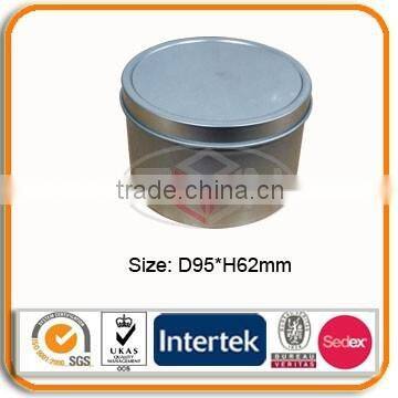 Plain round tin box for chocolate candy packaging