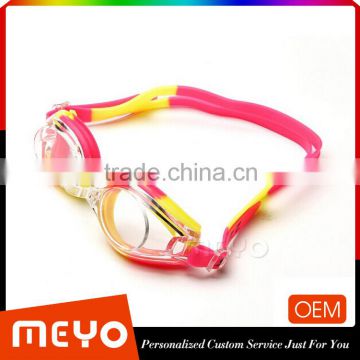 Custom wide view swimming goggle anti fog swim eyewear glasses