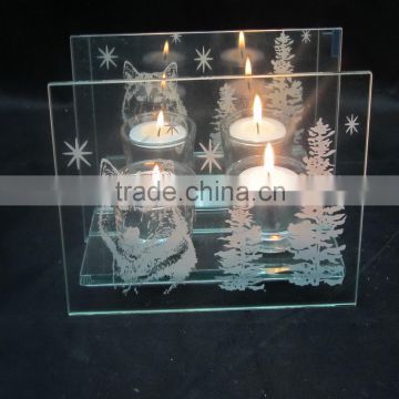 2016 glass tiger figurine candle holder