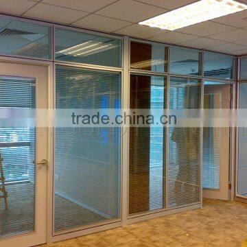 Aluminium frame glass partition with shutter high glass partition wall ( SZ-WSP360)