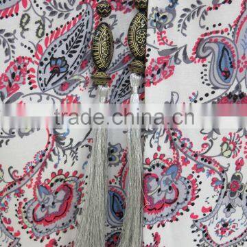 100% Rayon Top Fashion Traditional Print Muslim Abaya With Beads photo-5