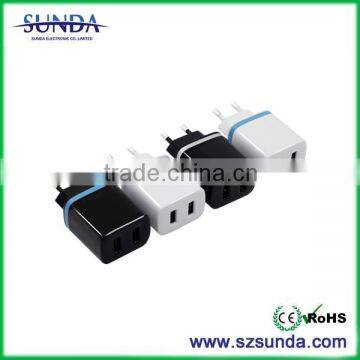 2015 Hot new products Universal 5v 2a dual usb wall charger CE/FCC/ROHS/KC Certified