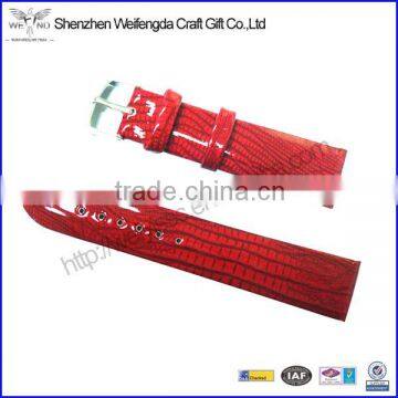 Red Top Grade Stainess Steel Buckle Fashion Leather Watch Straps