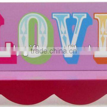 MDF Love Pink Decorative Wooden Wall Shelf Wall Display