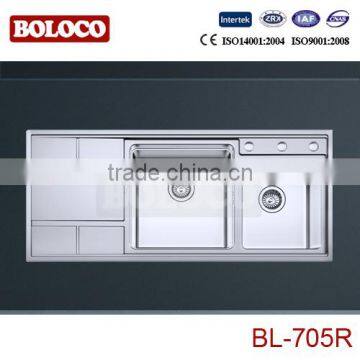 New Design Overmounted Stainless Steel Kitchen Sink / drain board kitchen sink BL-705