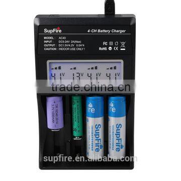 SupFire all kinds of 4*Li-ion battery charger with HD LCD display