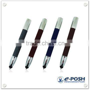 Leather Imprint Mini Touch Screen Logo Stamp Refill Stylus Metal Ballpoint Pen photo-6
