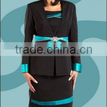 Black & Aqua Color Giovanna Fall and Holiday Women Suit