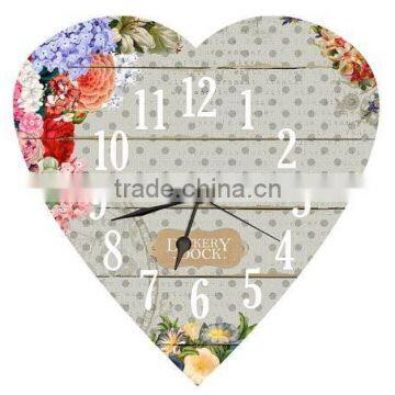 New Design Heart Style Wooden Wall Clock photo-3