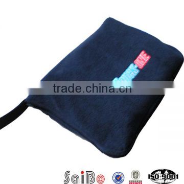 embroidery logo polar fleece blanket in pouch