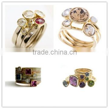 2015 fashion Personalized Custom birthstone Stack Rings