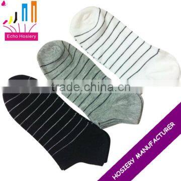 ladies strip no show cotton socks