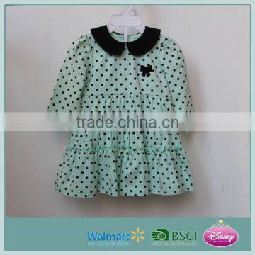 Fashion girls clothing skirt baby girls tops dress with all over black dots