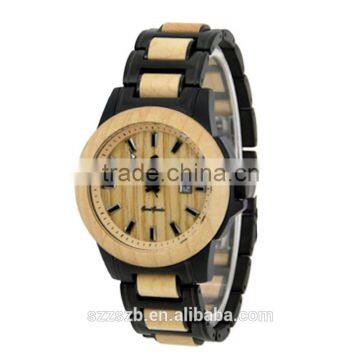 Unisex Watch With Metal Case Wood And Metal Strap Quartz Stainless Steel Case Back Water Proof Watch photo-4