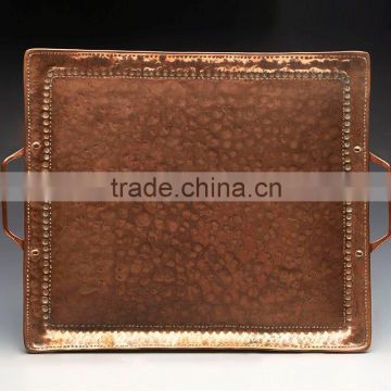 COPPER TRAY, COPPER SERVING TRAY, SQUARE SHAPE TRAY