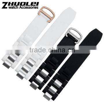 Mens Silicone Rubber Waterproof Diver Watch Strap Band 21mm photo-3