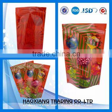 stand up bag with zipper plastic packaging bag for tea plastic food packaging bag