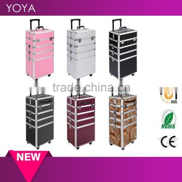 4 in 1 Makeup Nail Case Vanity Hairdressing Cosmetics Beauty Box Trolley