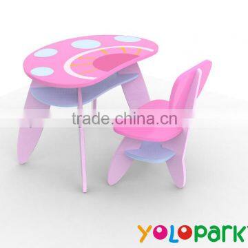 kids mushroom shape table with back-rest chair