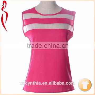 High Spandex 2016 fashion sleeveless classic ladies tops