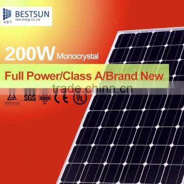 Hot sale 200W monocrystalline solar panel/panel solar/PV modules price per watt from China factory