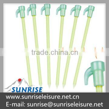 56718# 19.5cm luminous fb pole tent peg with luminous head