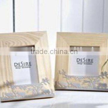 metal photo frame with wooden