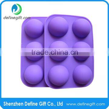 6 Hole Half Sphere Round Ball Shape Jelly Ice Candy Muffin Silicone Cupcake Mold photo-5