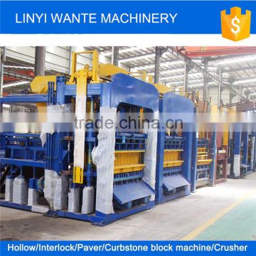 WANTE BRAND QMY10-15 block machinery and crusher machinery batching plant