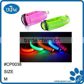 LED Nylon Pet Dog Cat Collar Night Safety Flashing Glow Dog Collars