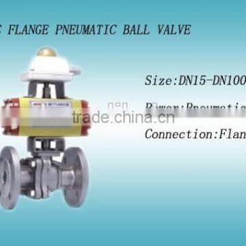 stainless steel sanitary 2pc flange pneumatic butterfly-type ball valve