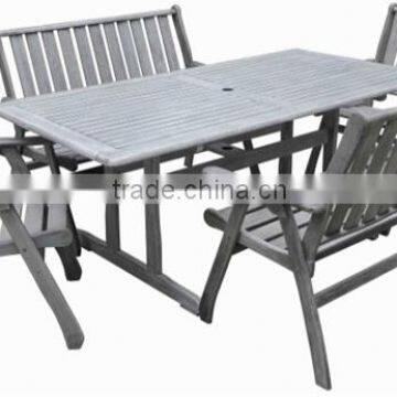 Meranti Outdoor / Garden Furniture Set - Table + chair & bench