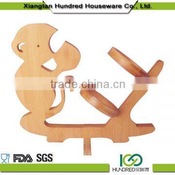 High Quality Cheap Custom Animal Shape Bamboo Wine Rack ,hanging Wine Glass Rack for Decoration photo-6