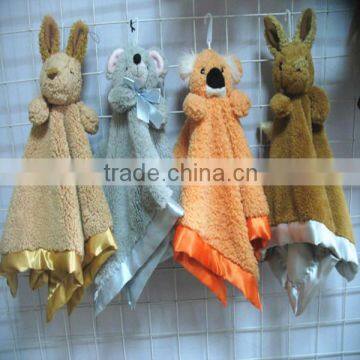 A Variety Of Animal Head Satin Plush Doudou Blanket