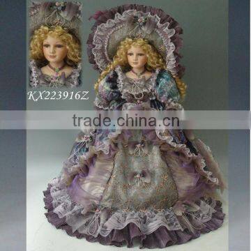 22'' Victoria porcelain umbrella dolls porcelain wedding doll