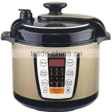 CE GS Approval 5L Golden Color Stainless Steel Digital Multi Electric Pressure Cooker / HDP-Y0504E-G