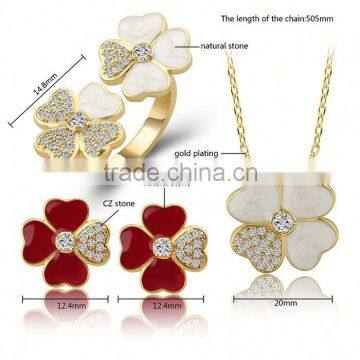 Best Selling Products In America Red Clover Necklace Sets For Women photo-6