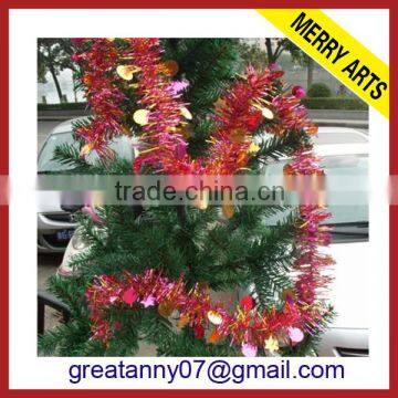 Christmas tree pattern decorated 2015 wholesale tinsel garland