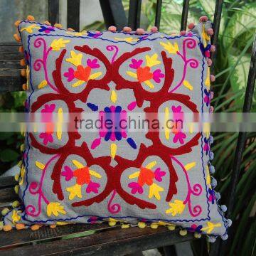 Suzani Embroidered Cushion Cover16 x 16"