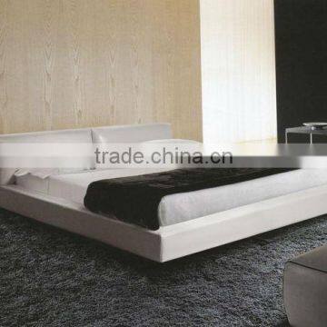 Italian leather queen bed (A-B30)