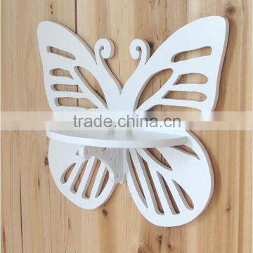 wood decorative wall butterfly shelf for home decor