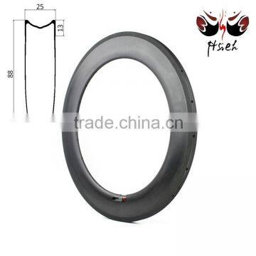 700C 88mm carbon fiber rims for track bike, high stiffness carbon fiber rims 20.5mm / 25mm width track / TT bike wheelset