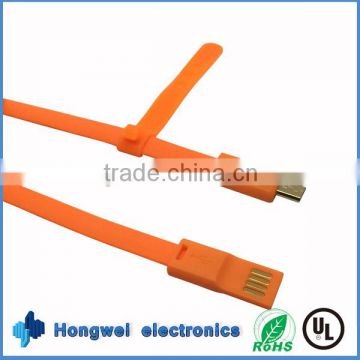 Orange colored flexible TPU high speed data sync usb cable for tablet pc