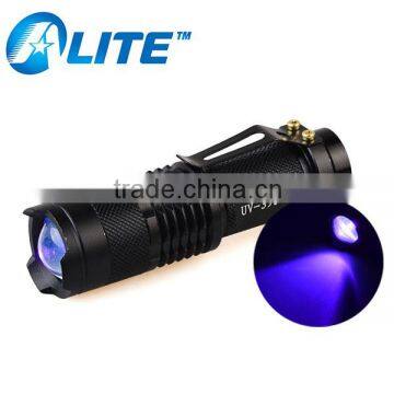 Mini Powerful UV 395nm LED Ligh Purple Blacklight Portable Zoom Small UV Light