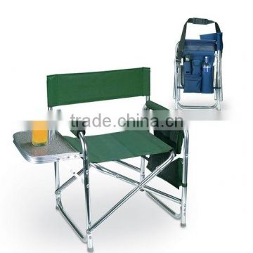 Folding aluminium director chair with side table