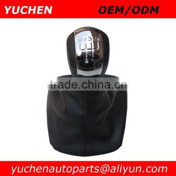 YUCHEN Car Shift Gear Knob With Black/Beige Leather Boot For Skoda Octavia II A5 MK2 2004-2010