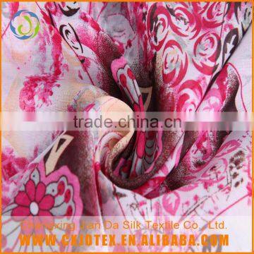 Single jersey dress custom digital flower design polyester chiffon printed fabric                        
                                                Quality Choice